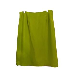 Olivia Matthews Skirt Womens Green Sz 4 A-Line Zip